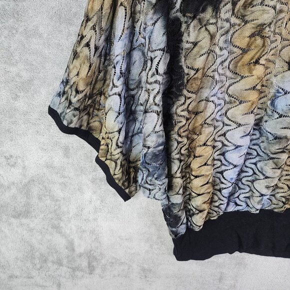 Women's Karen Kane Top Blouse Abstract Patterned Batwing Sleeve Size XL - Picture 3 of 9